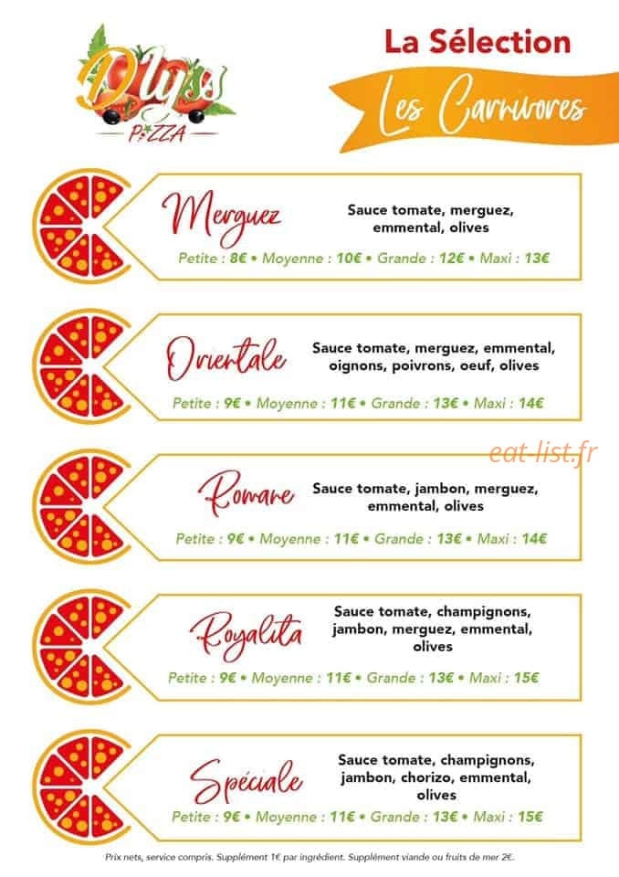 D'lyss pizza — carte page 3