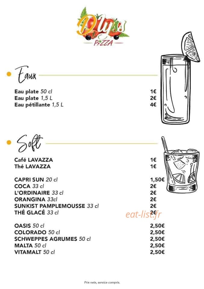 D'lyss pizza — carte page 12