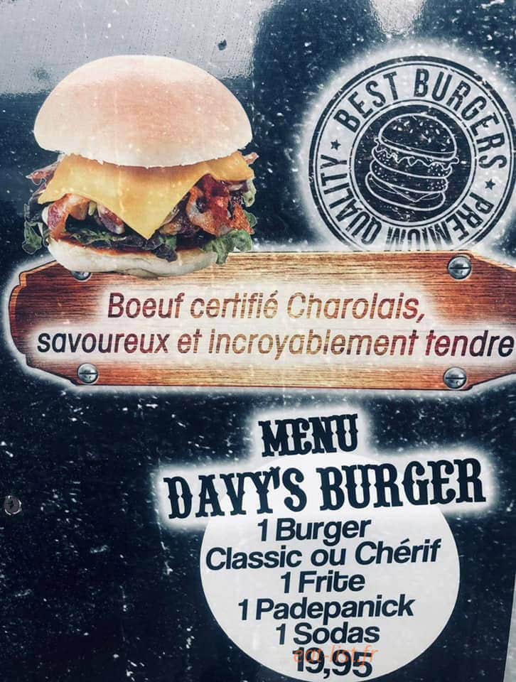 Davy's Sports Grill — carte page 1