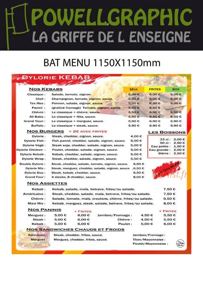 Dylorie Kébab — carte page 2