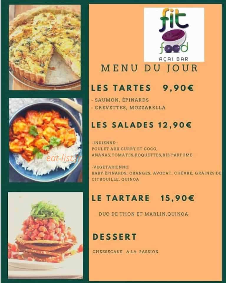 Fit Food — carte page 1