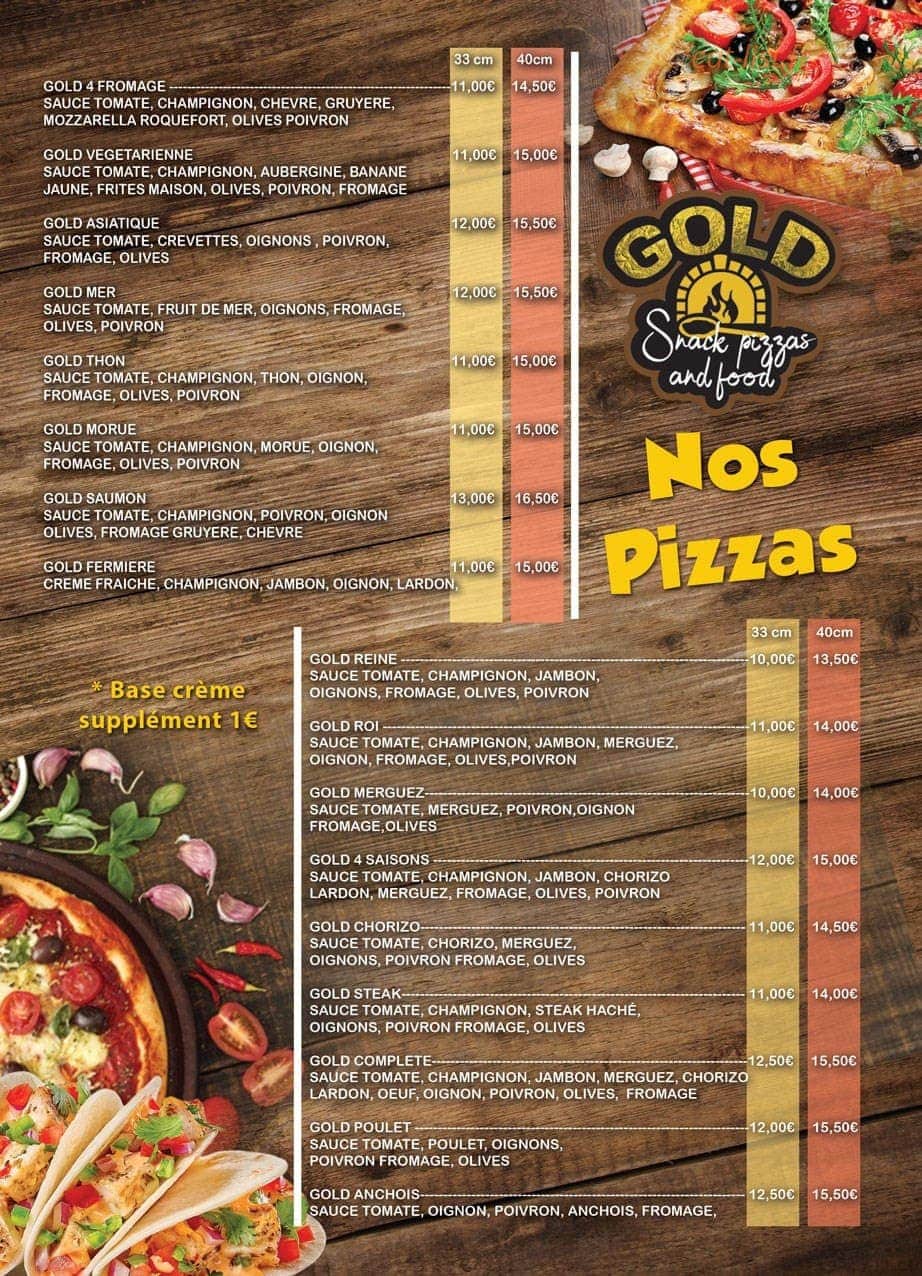 Gold Snack — carte page 1