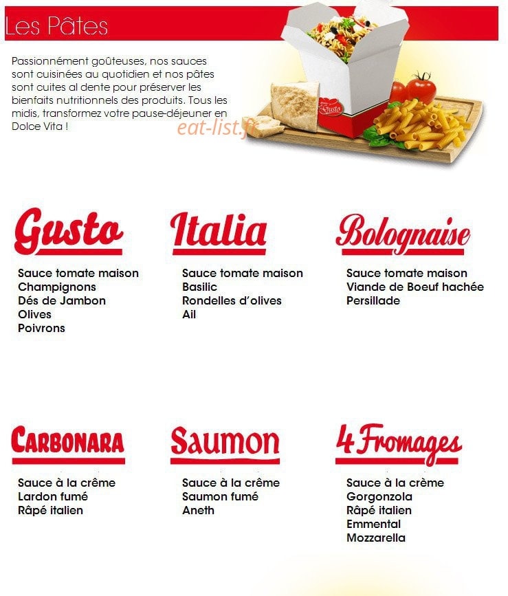 Gusto — carte page 2