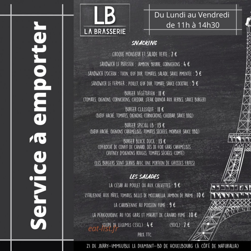 La Brasserie LB — carte page 1