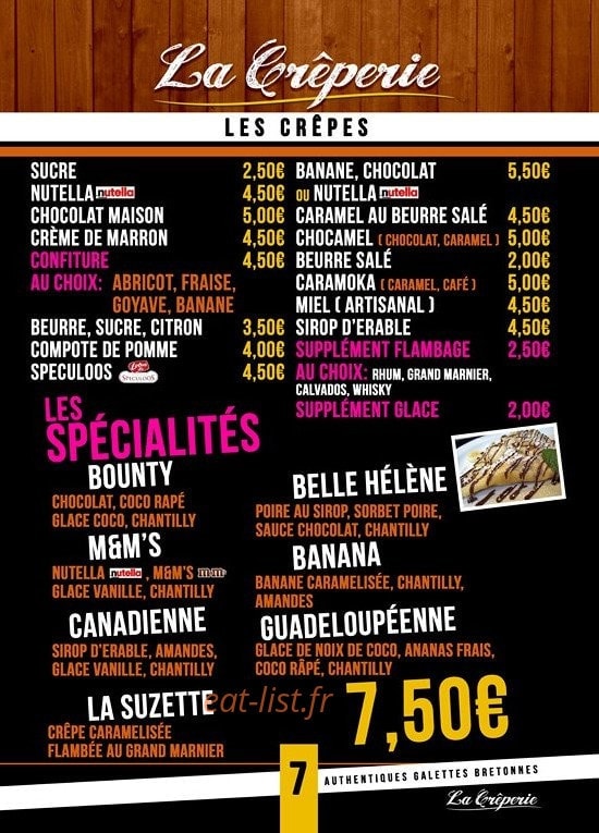La Crêperie — carte page 5