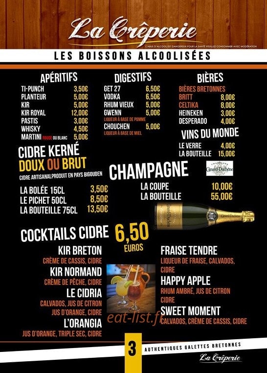 La Crêperie — carte page 10