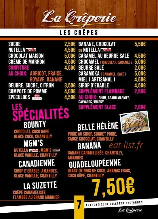 La Crêperie — carte page 6
