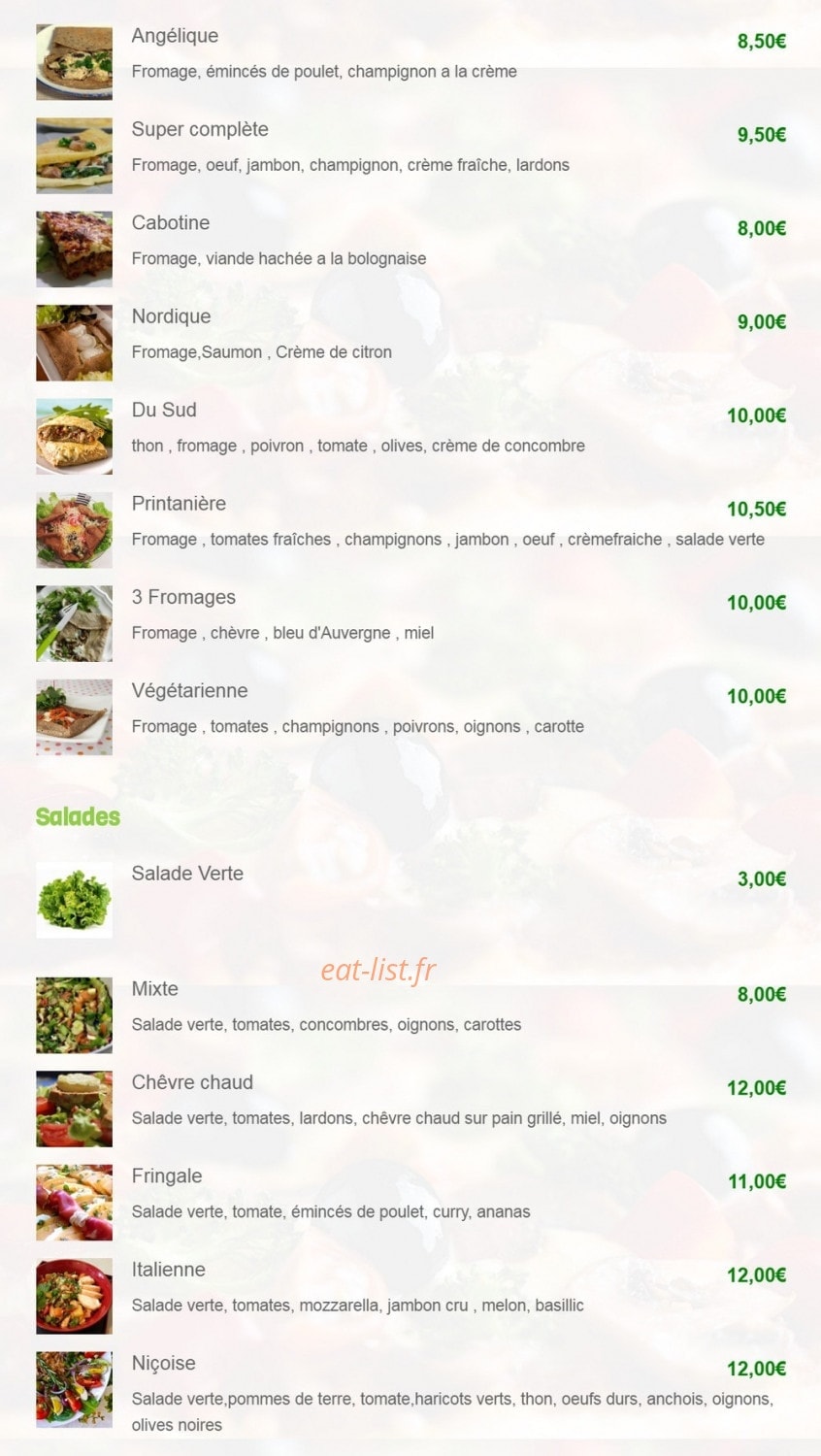 La Fringale — carte page 4