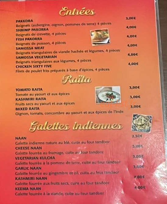 La Maharani — carte page 2
