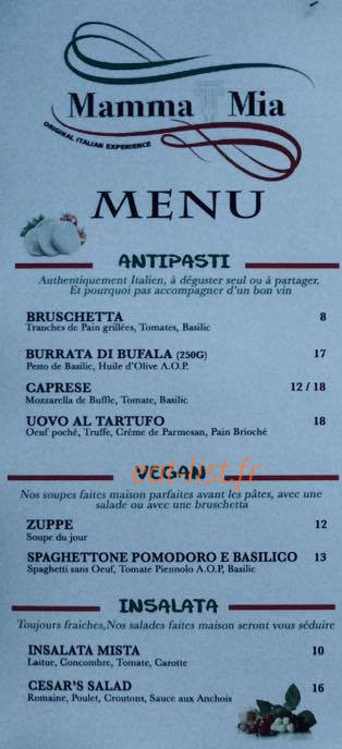 Mamma Mia — carte page 1