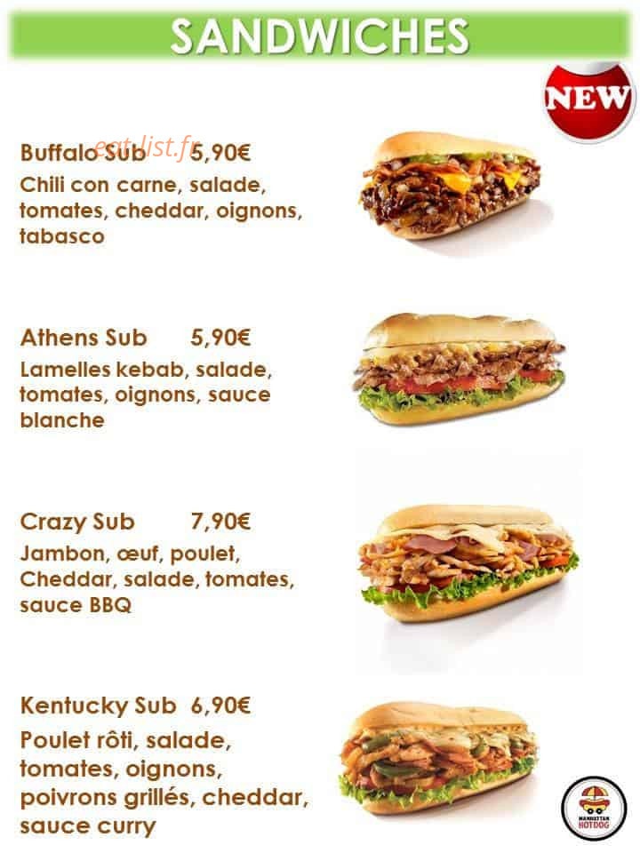 Manhattan Store — carte page 1