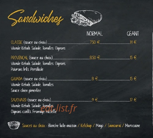 My kebab — carte page 1