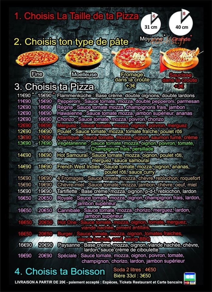 Pizza Hot — carte page 2