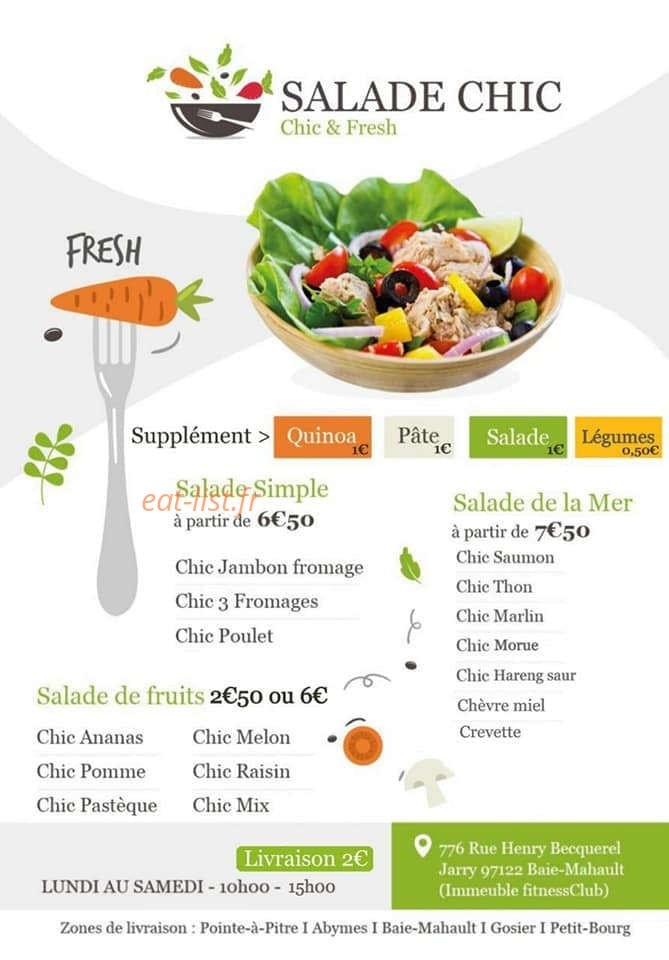 Salade Chic — carte page 1