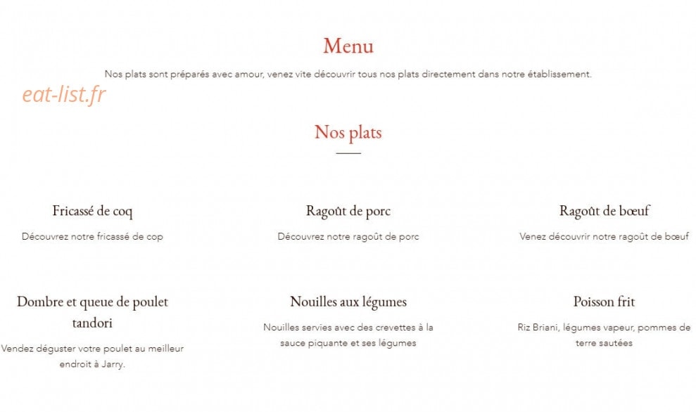Saveur d'épices — carte page 1