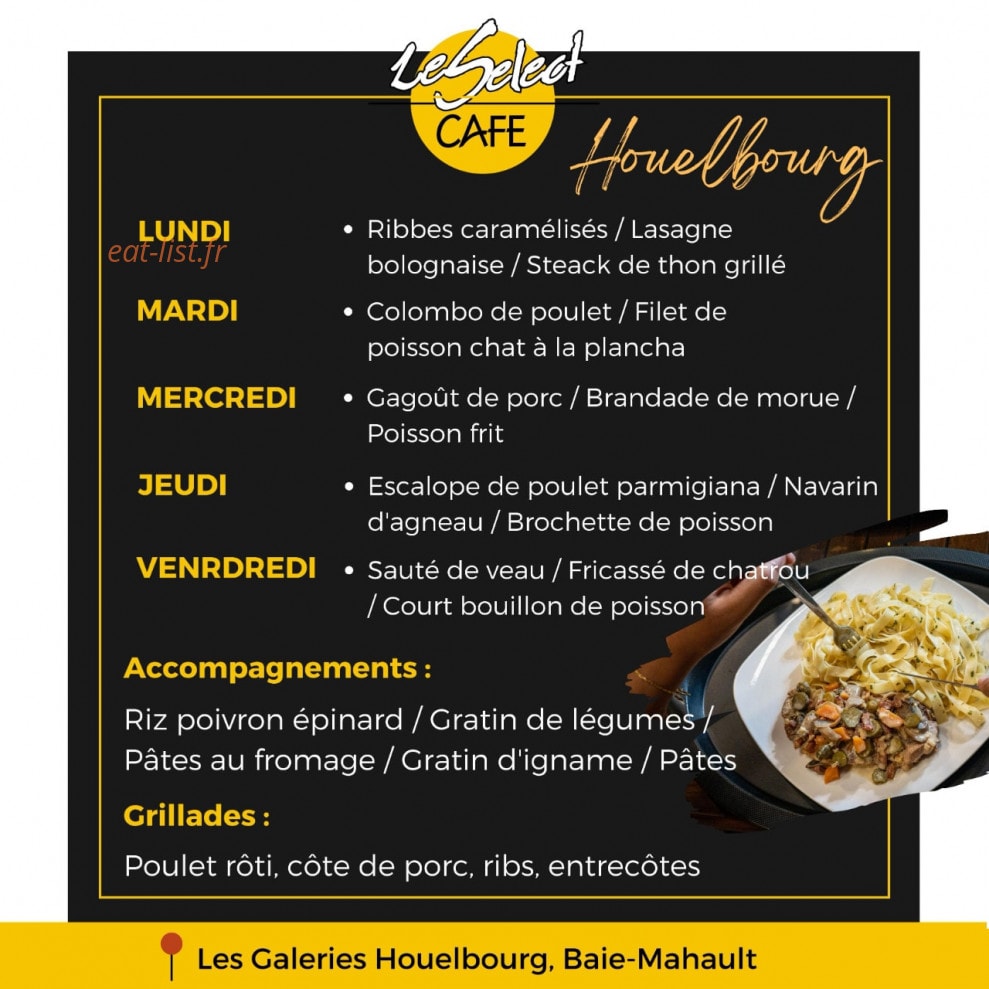 Select Café — carte page 1
