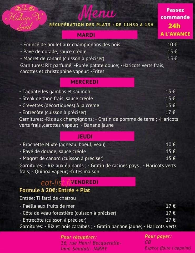 Une Histoire de Gout — carte page 1