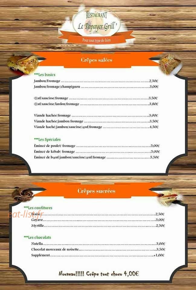 Le Papayer Grill' — carte page 2
