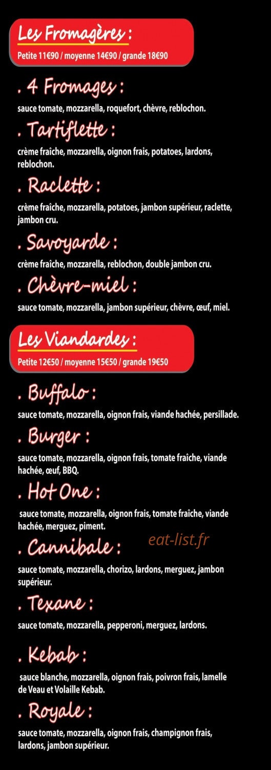 Pizza Hot — carte page 3