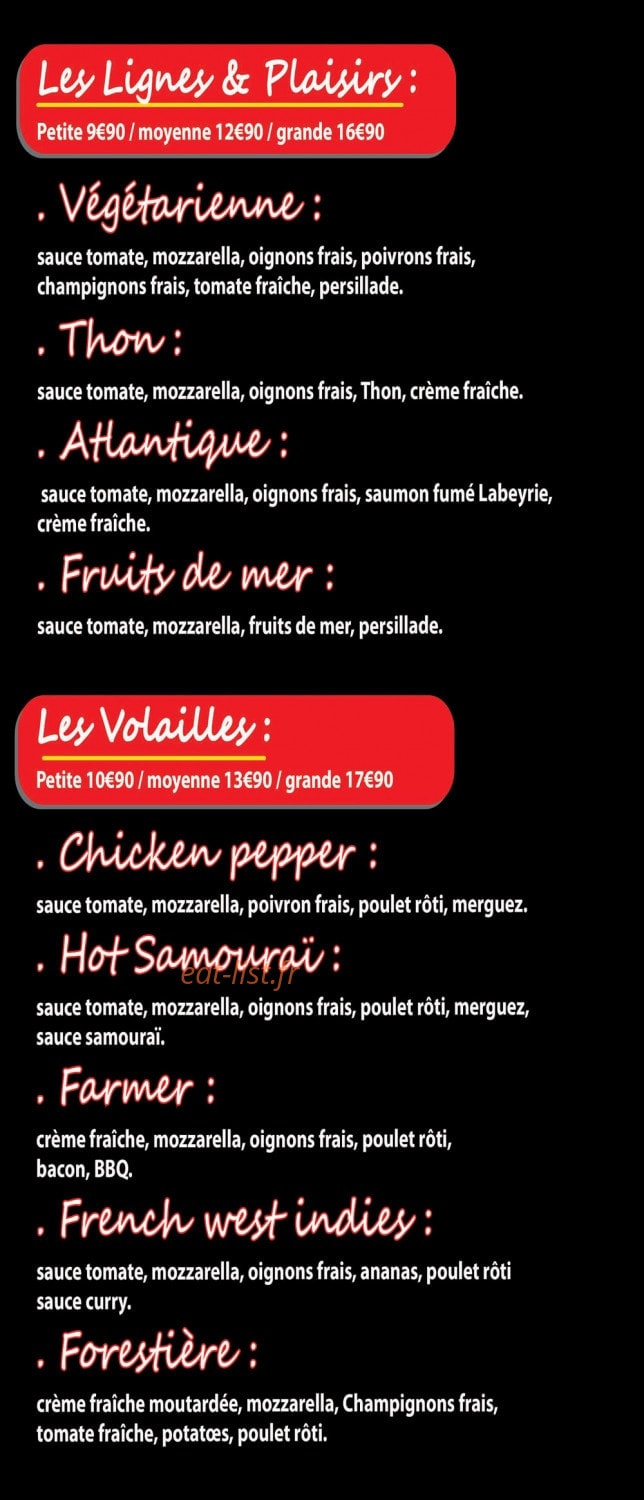 Pizza Hot — carte page 2