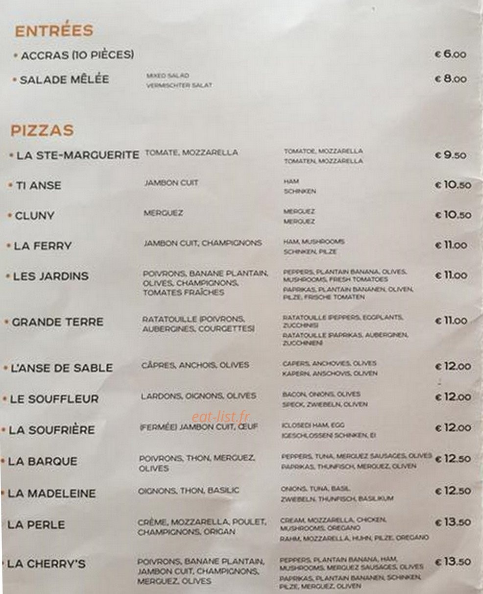 Cherry's — carte page 1