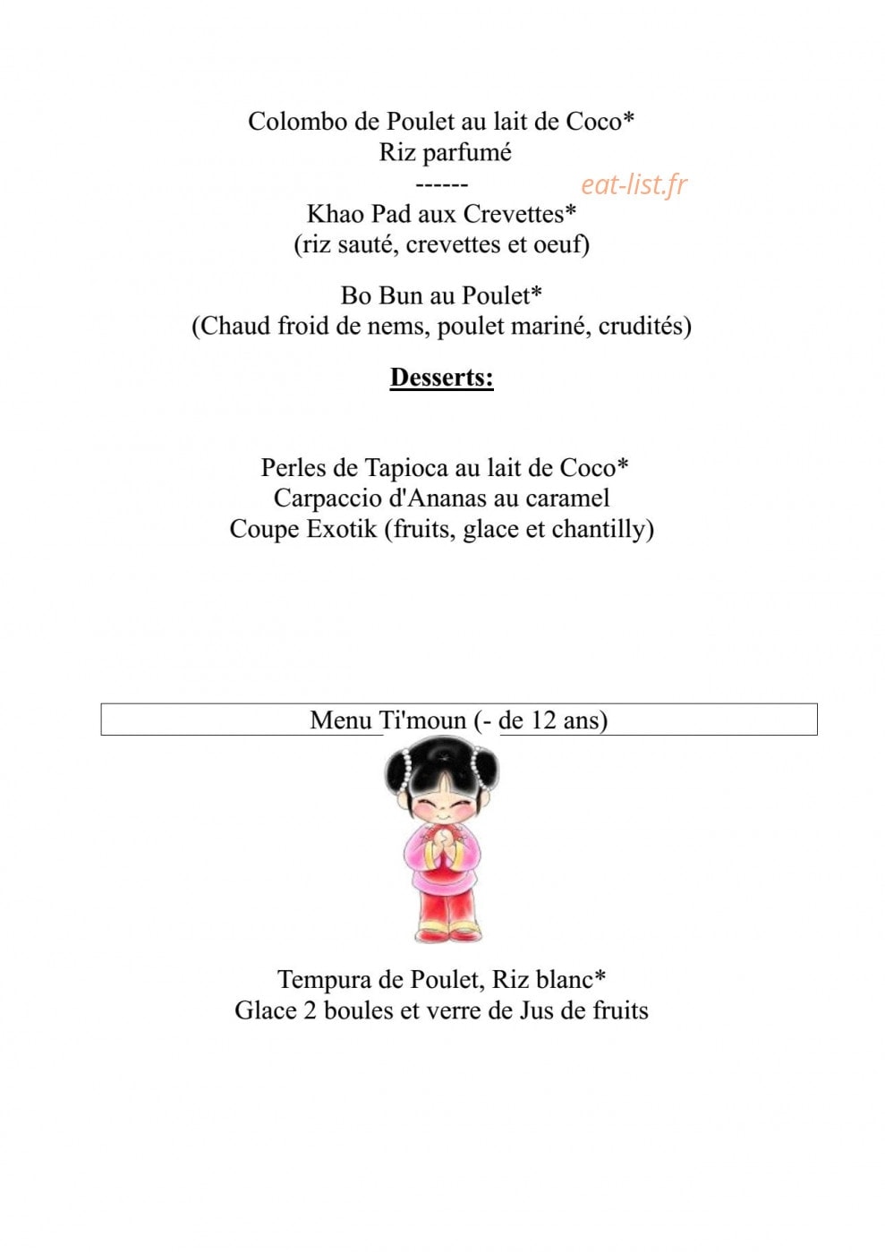 Paradise Kafé — carte page 2