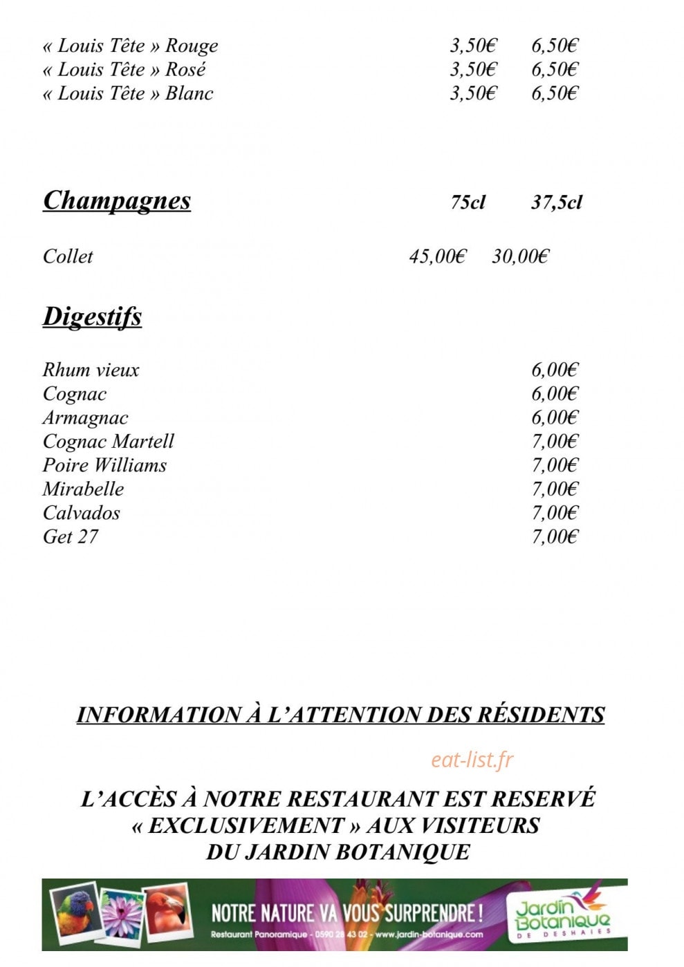 Restaurant Panoramique — carte page 15