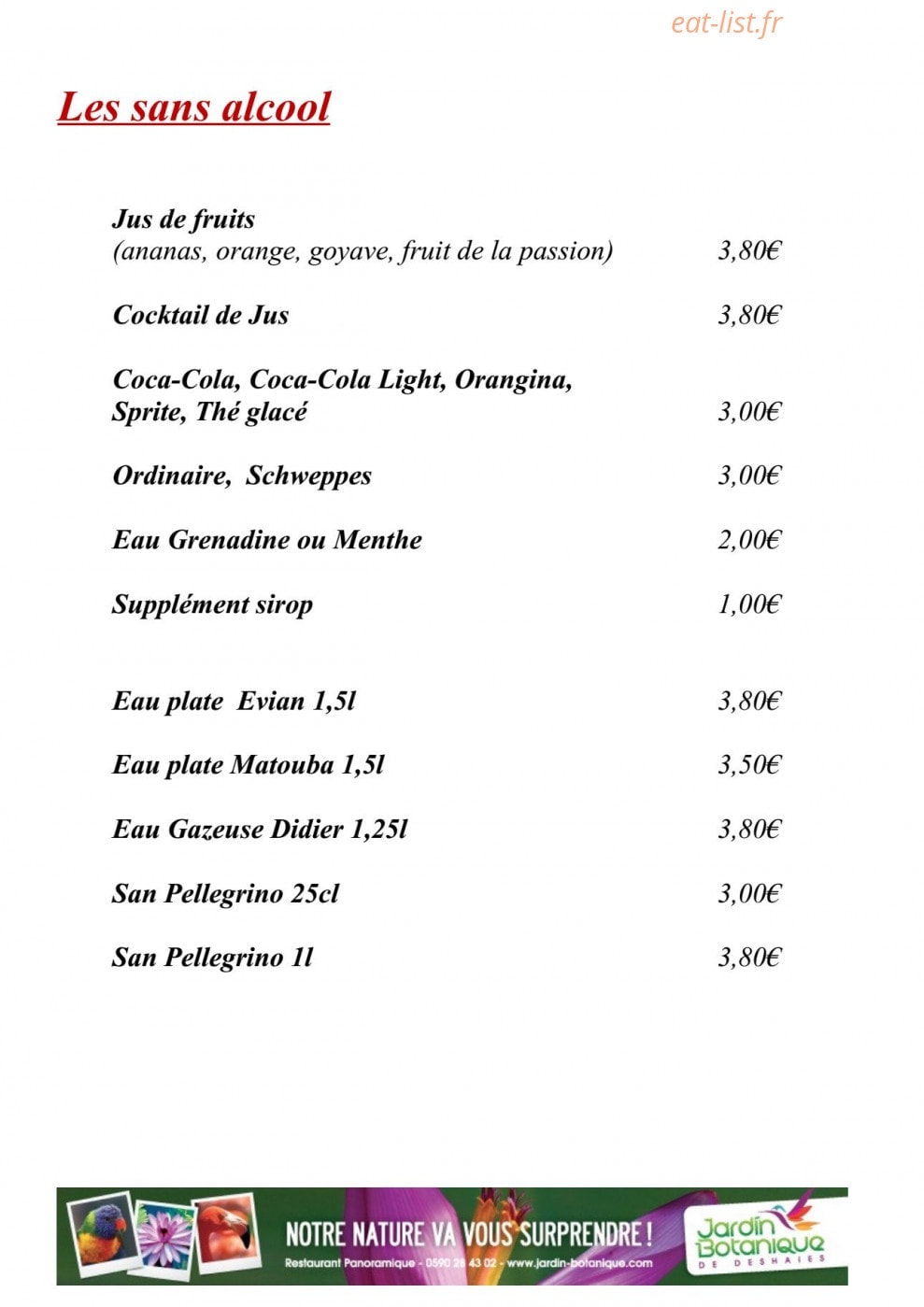 Restaurant Panoramique — carte page 3