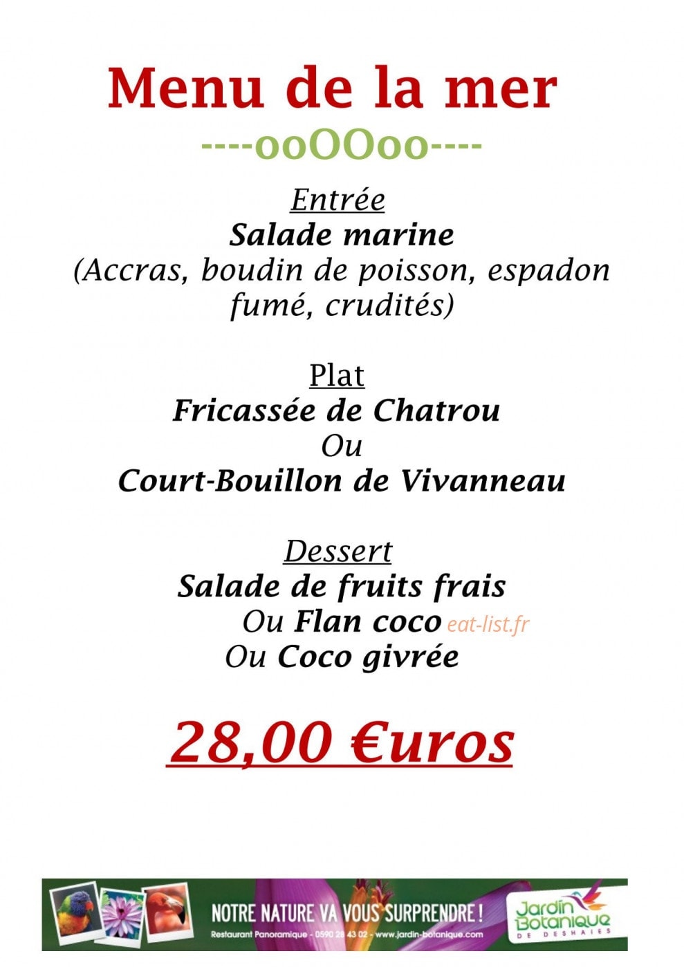 Restaurant Panoramique — carte page 10