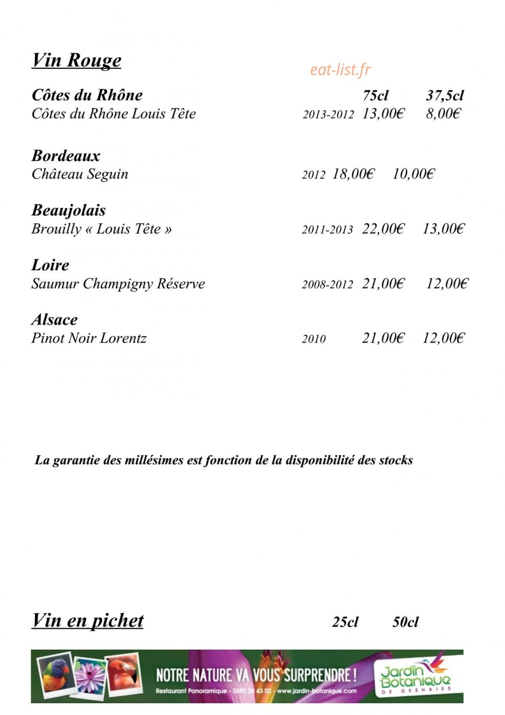 Restaurant Panoramique — carte page 14