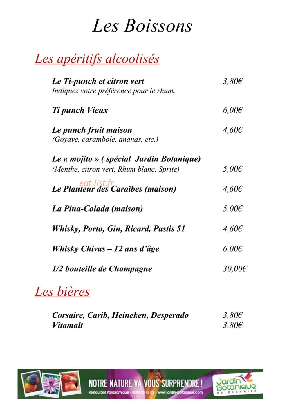 Restaurant Panoramique — carte page 2