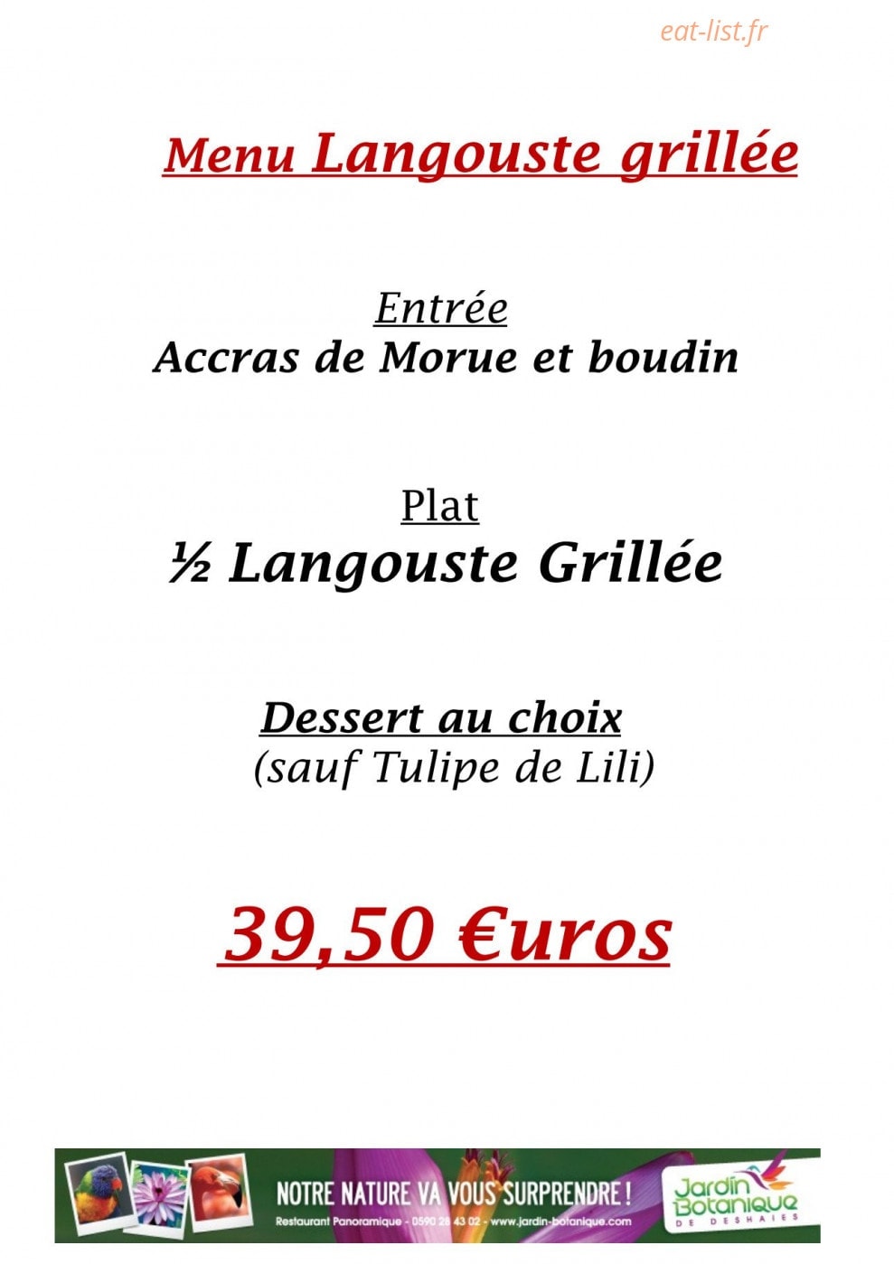Restaurant Panoramique — carte page 11