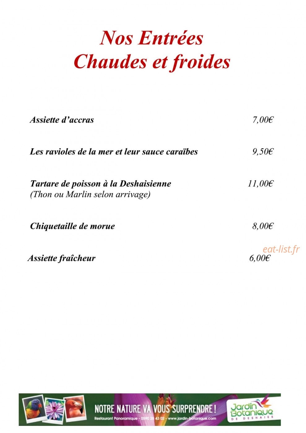 Restaurant Panoramique — carte page 4