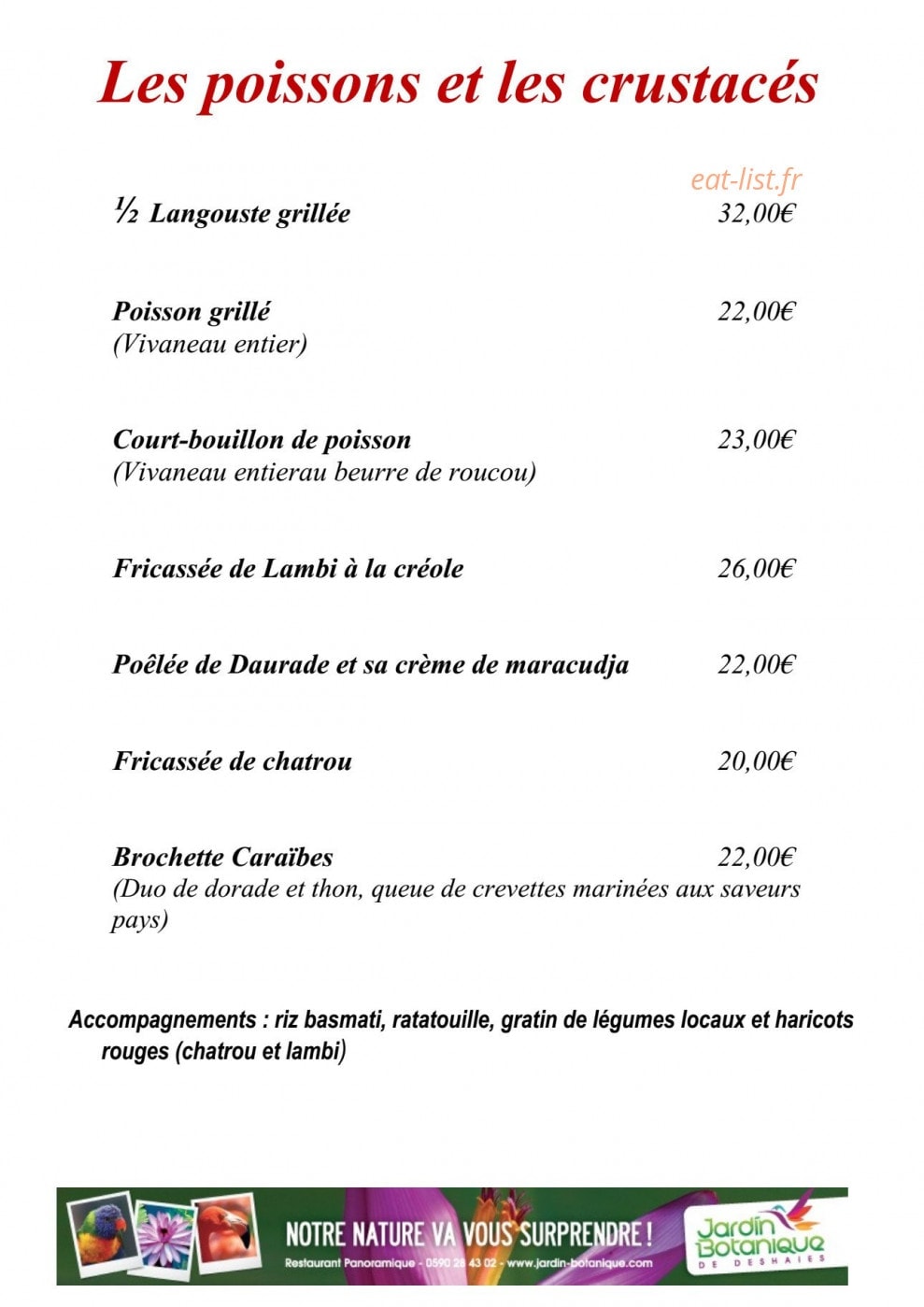 Restaurant Panoramique — carte page 6