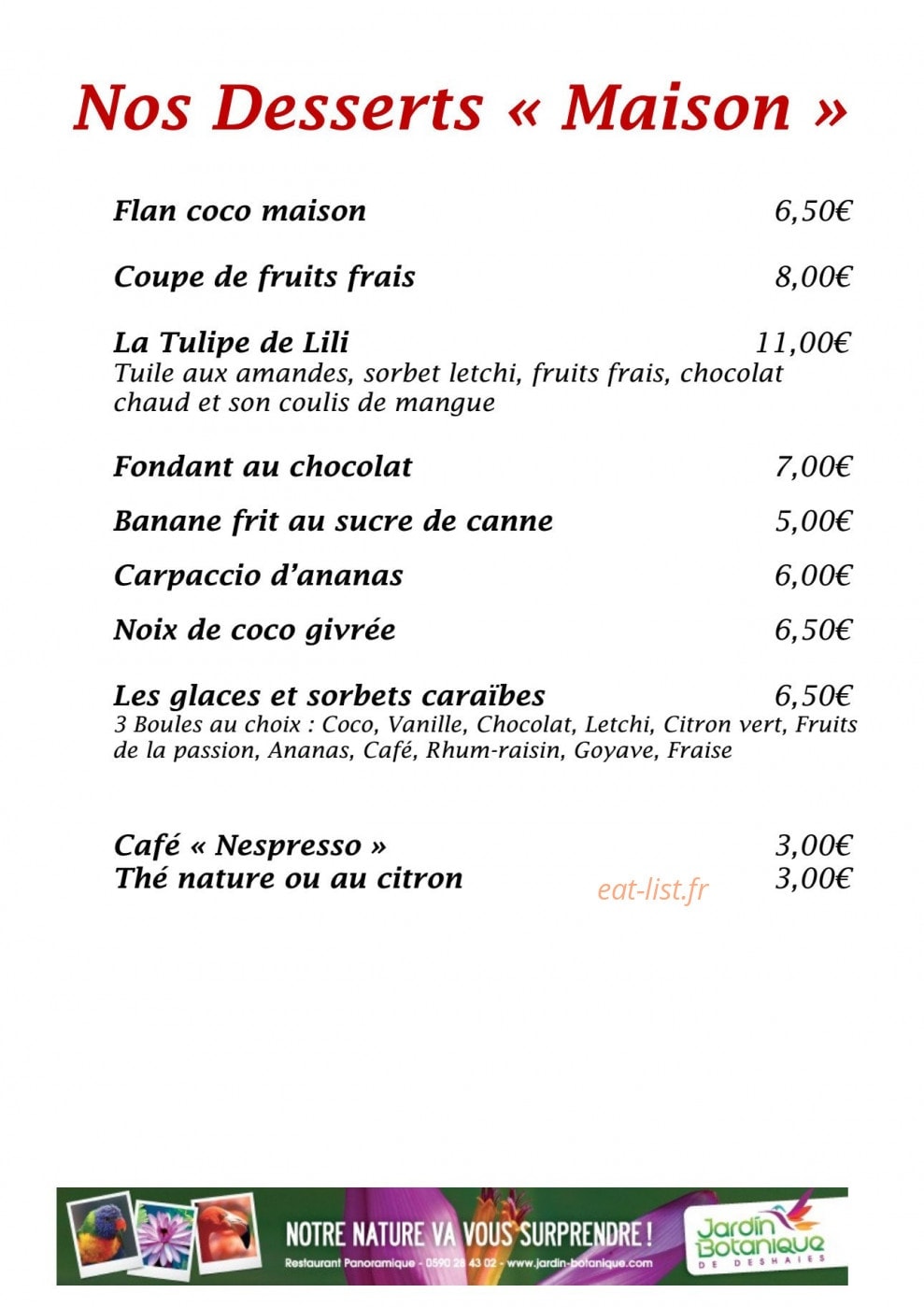 Restaurant Panoramique — carte page 8