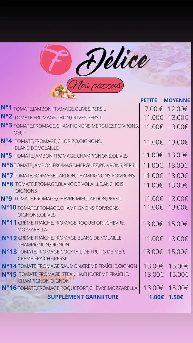 F'Délice — carte page 1