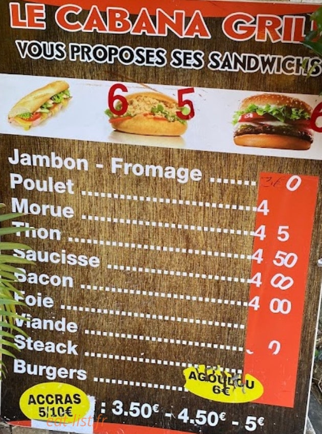 Le Cabana Grill — carte page 2