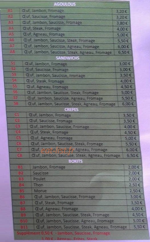 L'antillais Snack — carte page 2