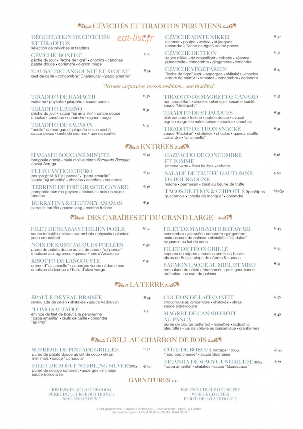 Bonito Saint Barth — carte page 1