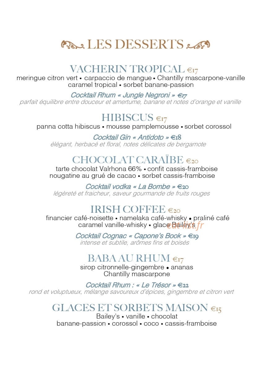 Bonito Saint Barth — carte page 2