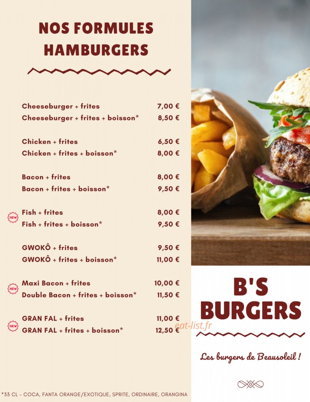 B’S Snack — carte page 4