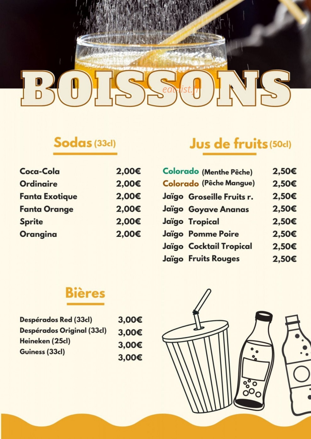 B’S Snack — carte page 8