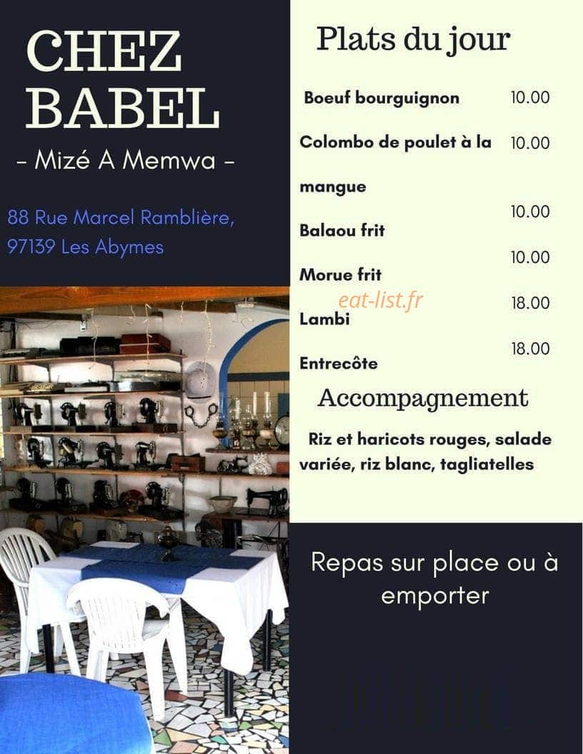 Chez Babel — carte page 1