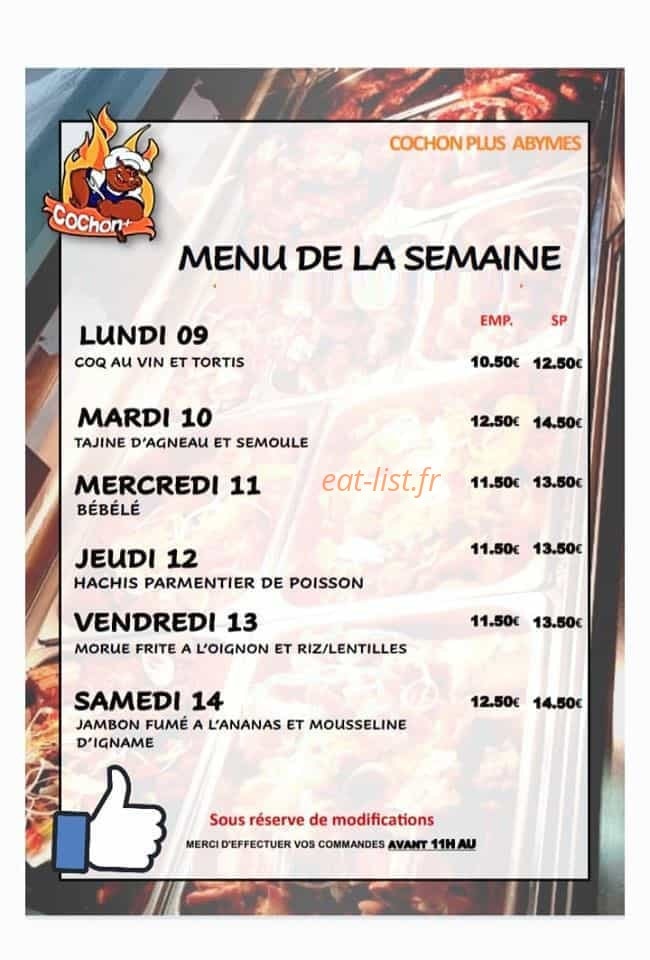 Cochon Plus — carte page 1