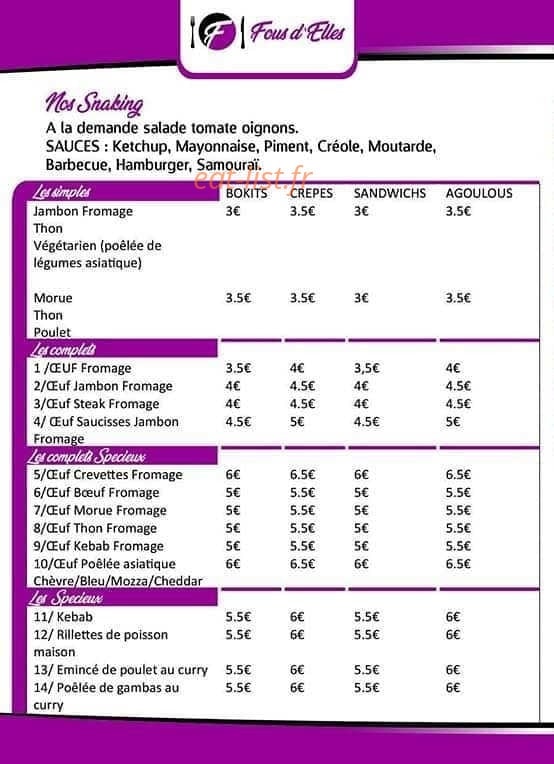 Fous D'Elles — carte page 2