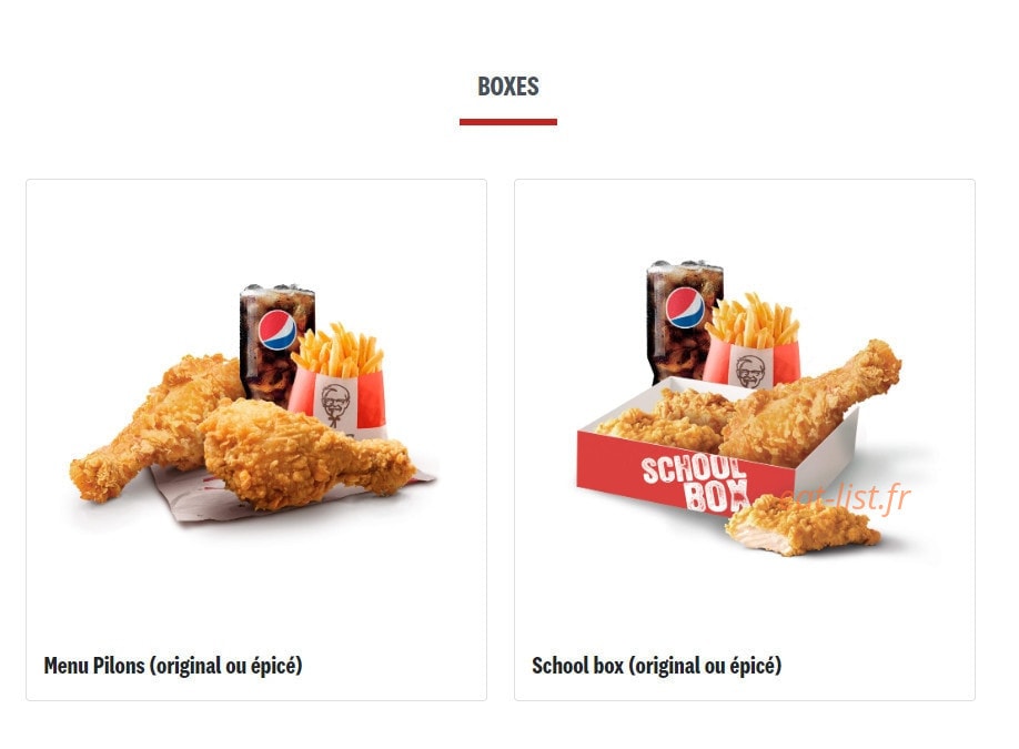 KFC — carte page 8