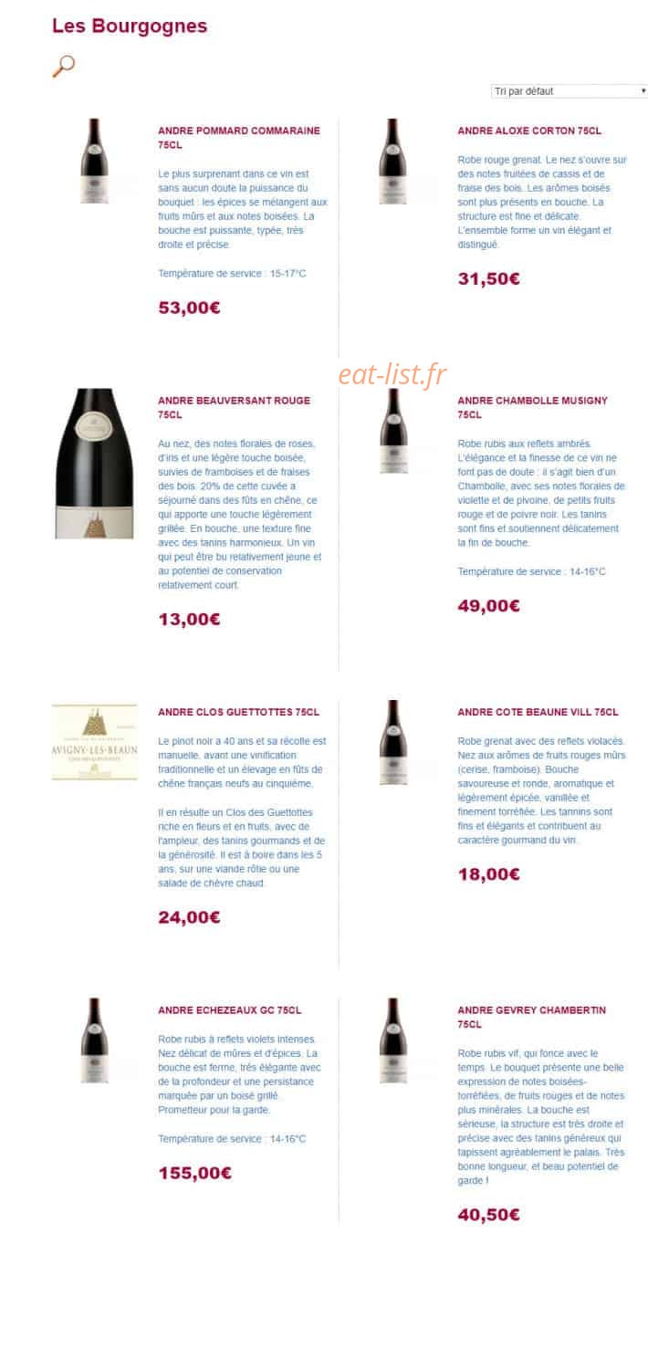 La Cave 20/20 — carte page 3