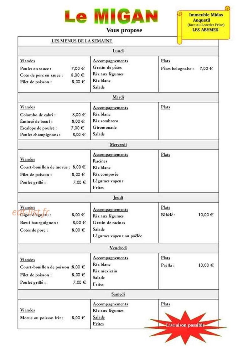 Le Migan — carte page 1