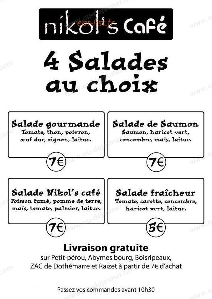 Nikol's Café — carte page 2