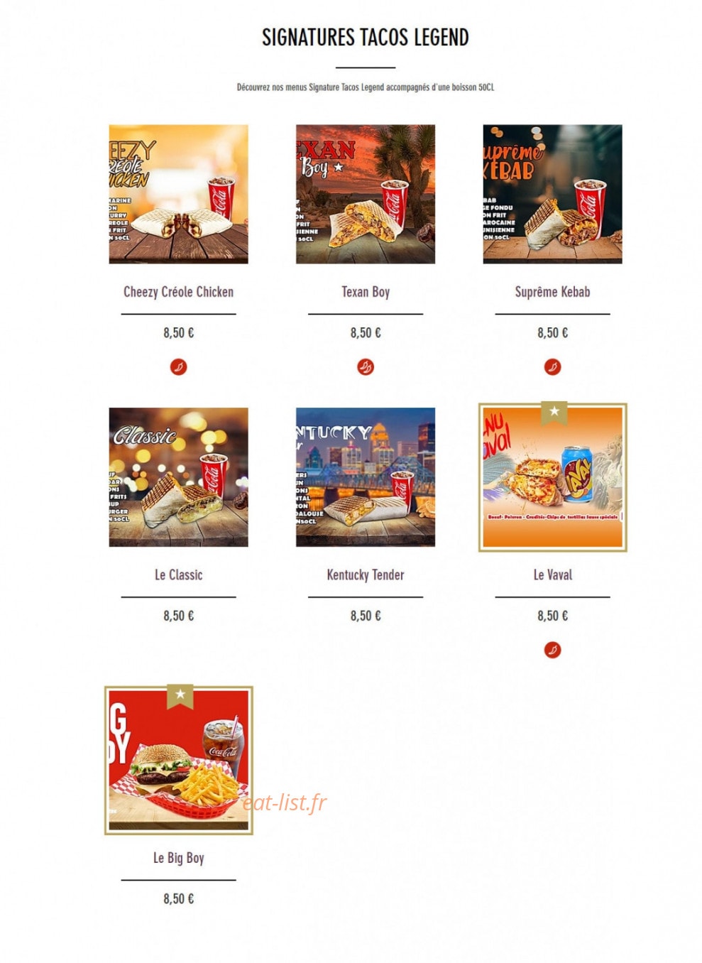 Tacos Legend — carte page 2